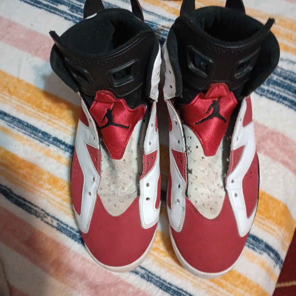 Jordan Red and White Athletic High-Top Shoes